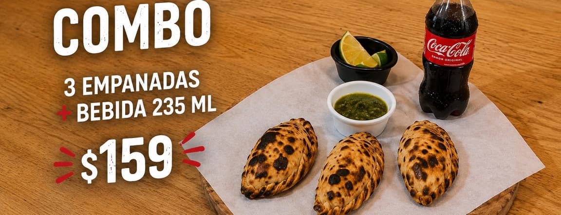 Combo 3 empas + bebida 235ml