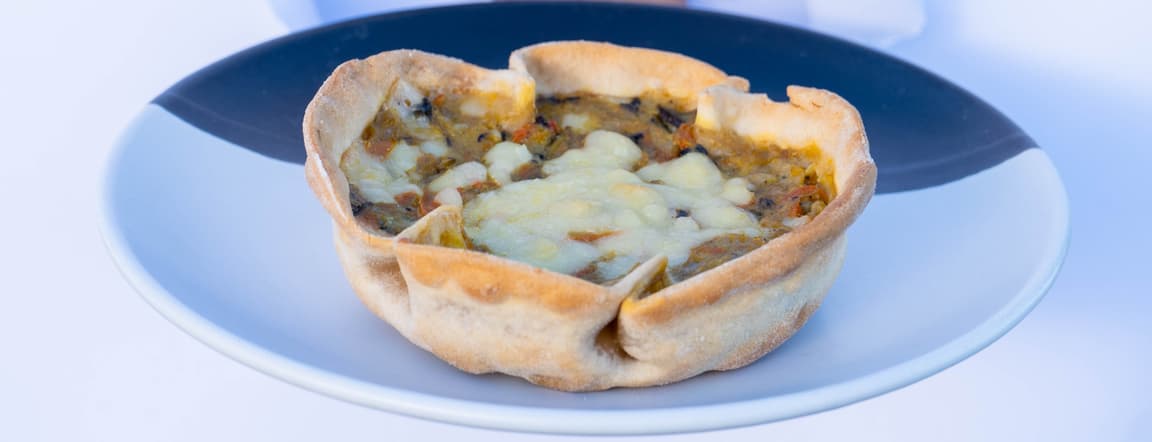 Zucchini, mushroom, carrot, chicken and cheese