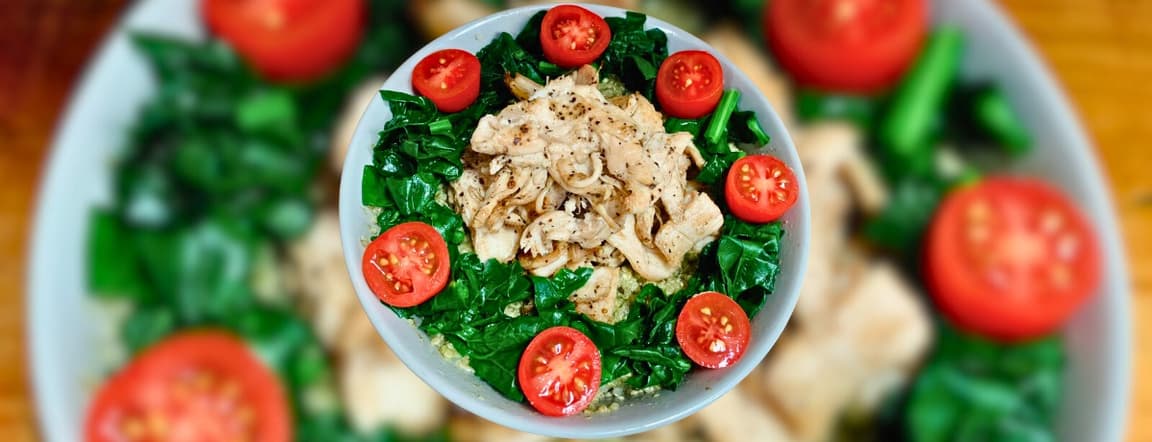 Pesto chicken quinoa bowl