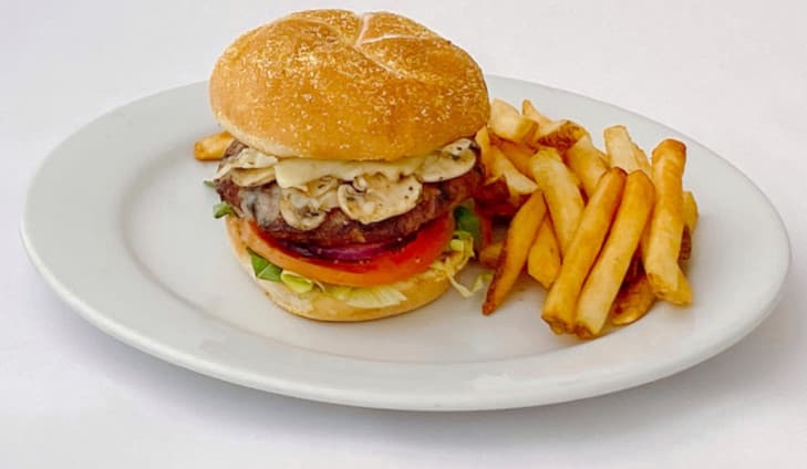 Mushroom swiss burger