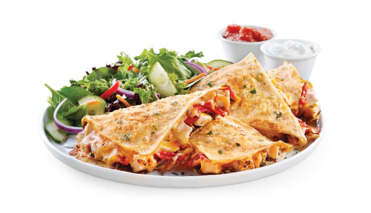 Oven roasted chicken quesadilla