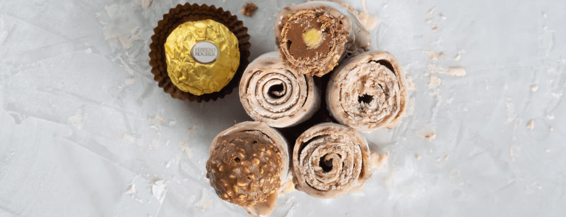 Ferrero rocher® ice cream roll