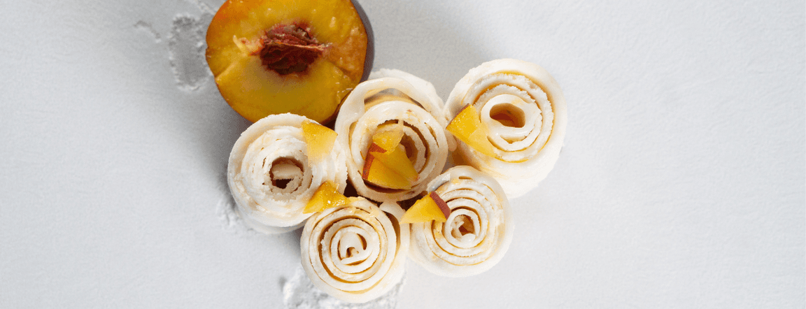 Peach ice cream roll