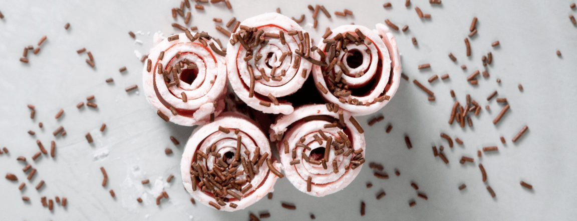Strawberry ice cream roll