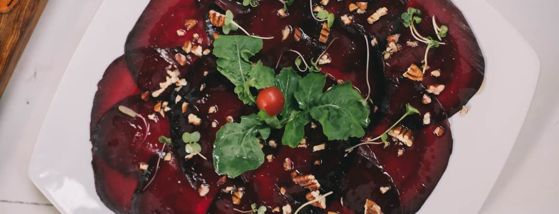 Beet carpaccio with honey