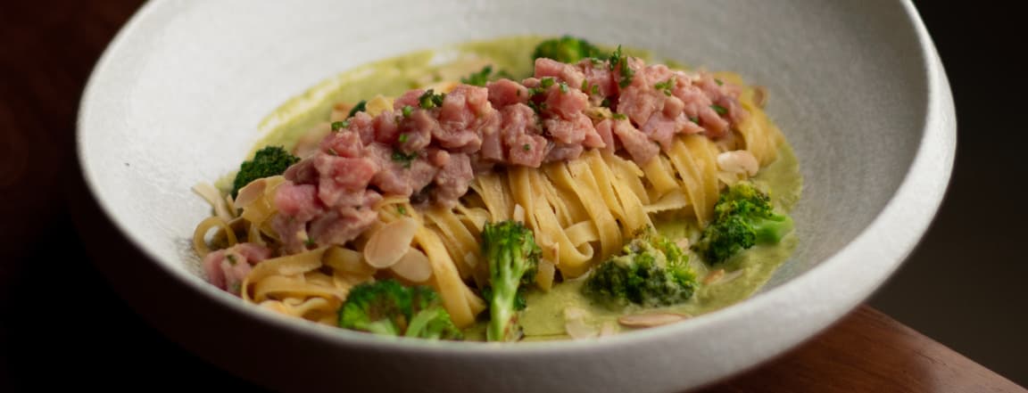 Tagliolini salsa di brocoli e aciughe