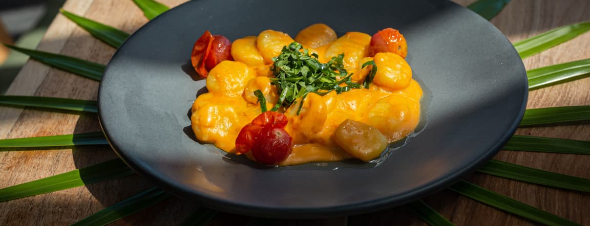 Cheddar cheese gnocchi
