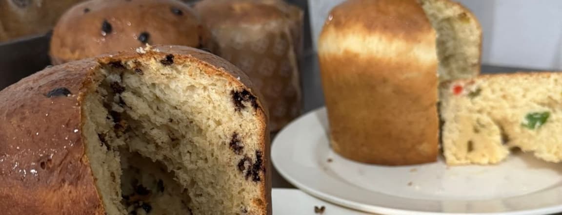 Pan dulce de chispas de chocolate (panetonne)