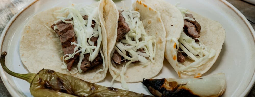 Arrachera tacos 3 pzas