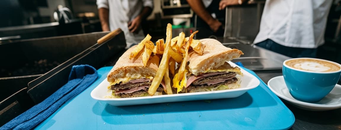 Xl beef milanesa sandwich with french fries
