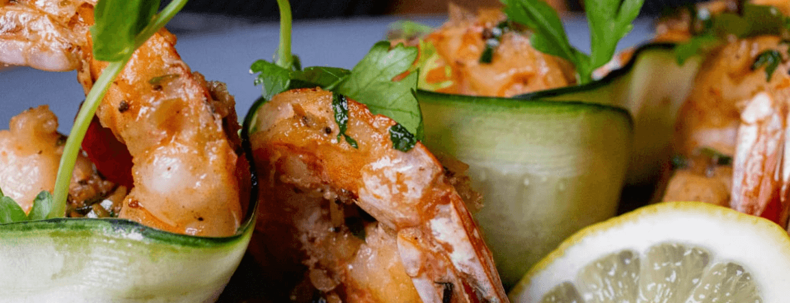 Pacific shrimp with garlic sauce