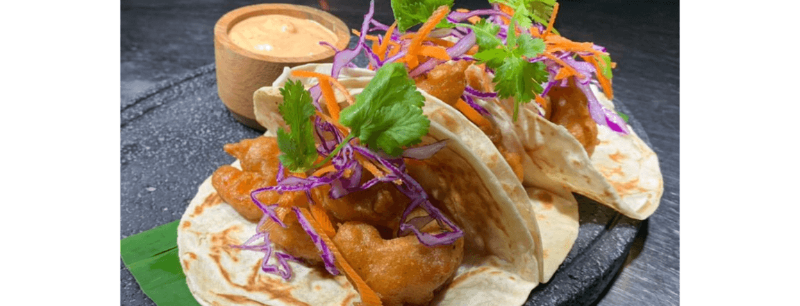 Baja style shrimp tacos