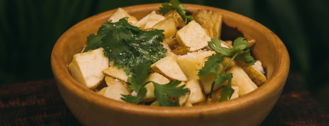 Rustic potatoes with cilantro