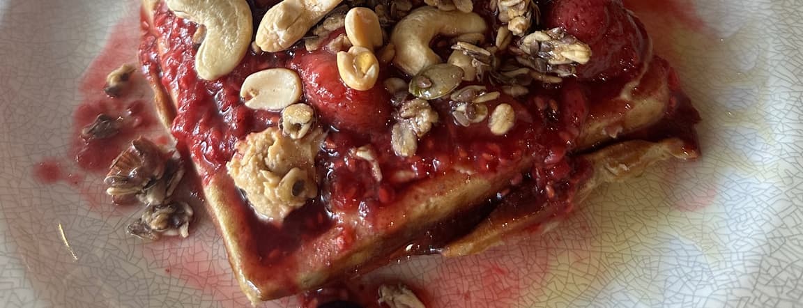 Red fruit waffle