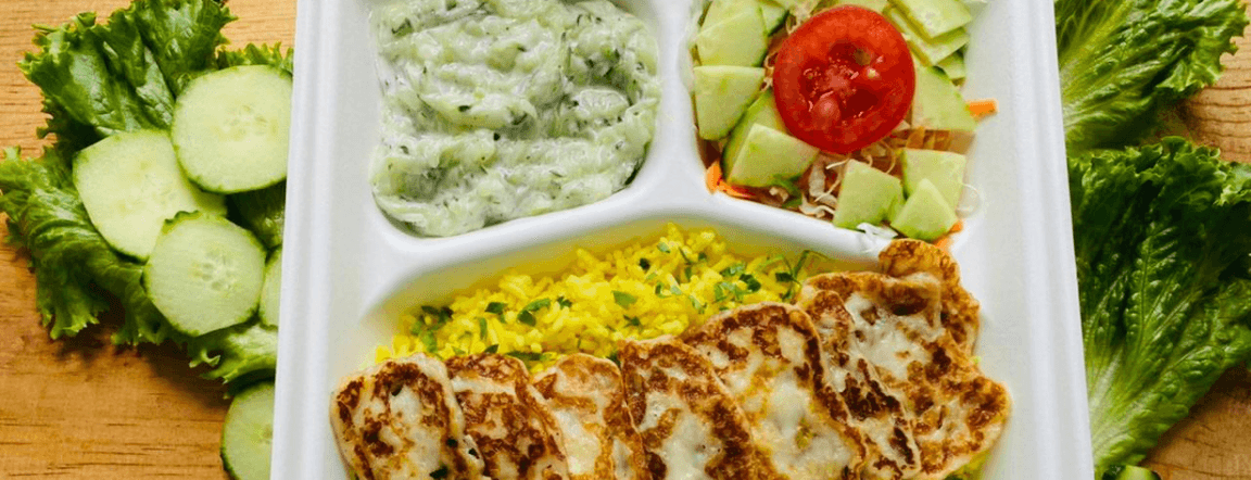 Grilled cheese plate with tzatziki