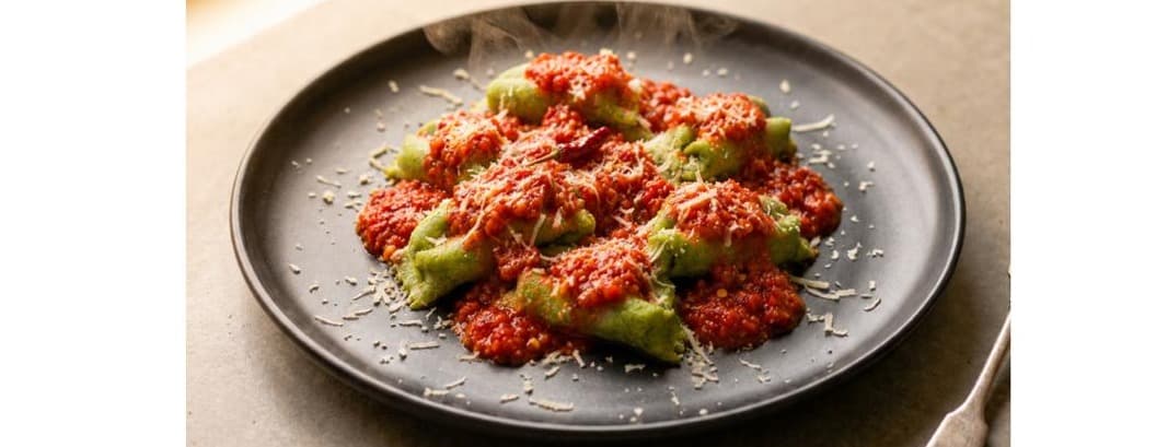 Ravioli double flavored - with salsa arrabbiata