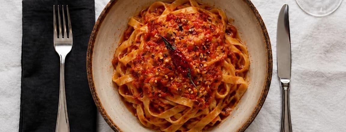 Tagliatelle arrabbiata sauce