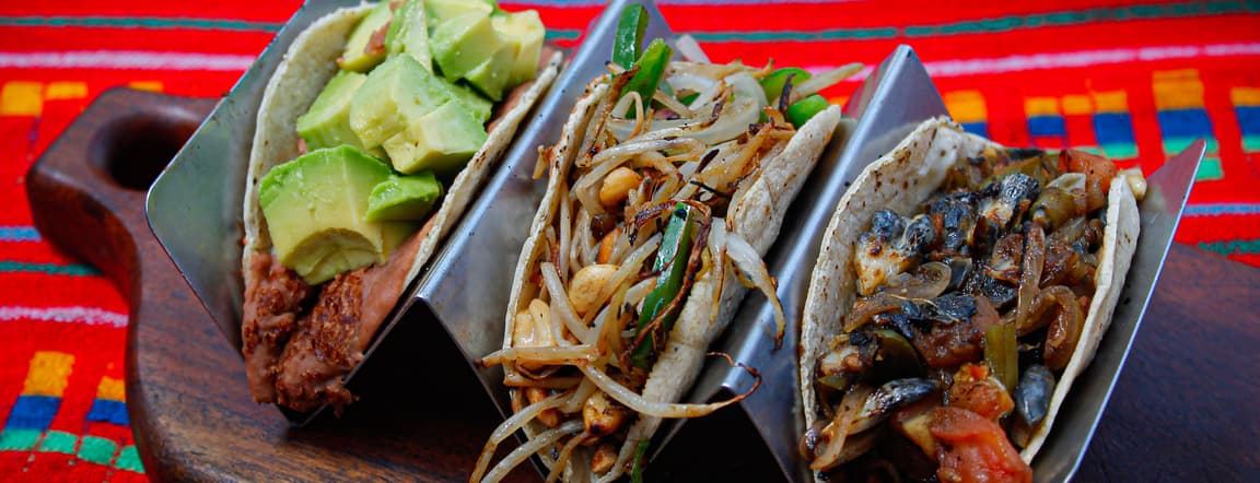 Beans with avocado taco
