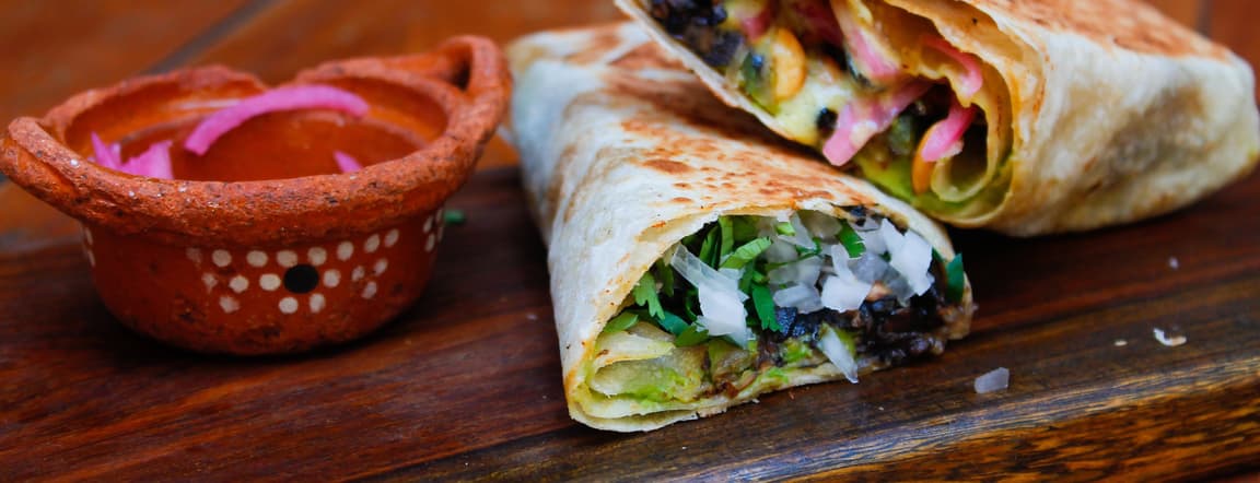 Burrito beans with avocado