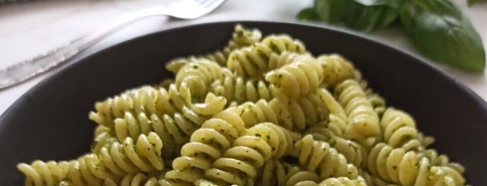 Fusilli with pesto sauce