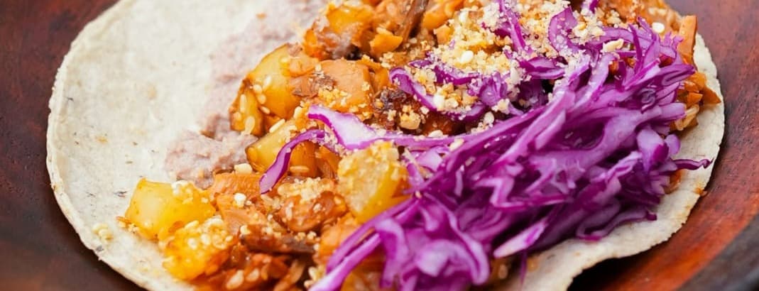 Jackfruit morita pepper style taco