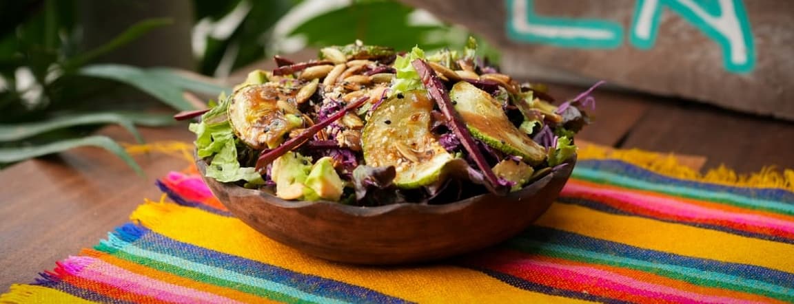 Roasted zucchini house salad (half)