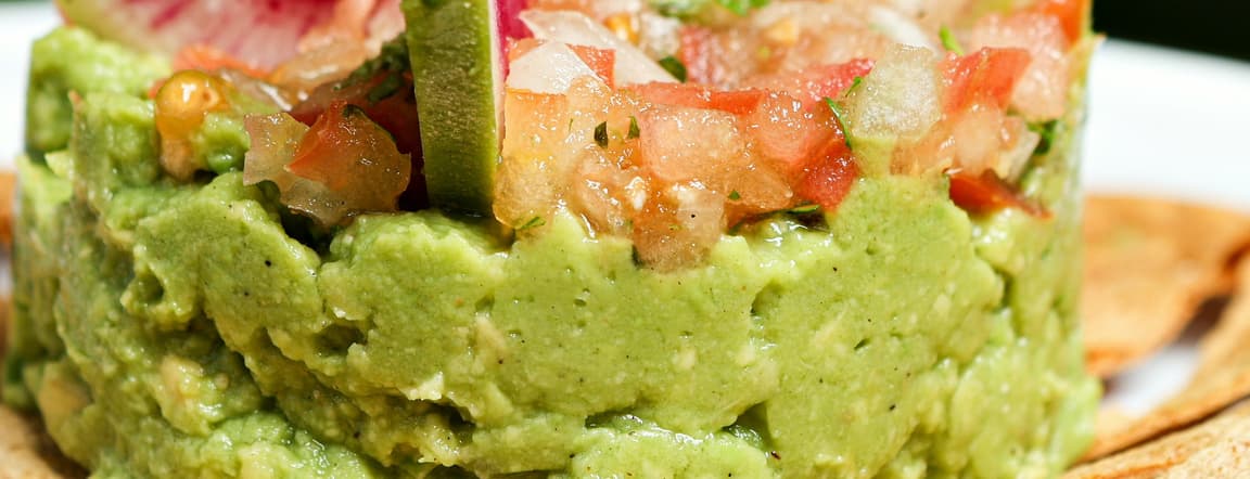 Grade a guacamole, mayan avocado, fine pico de gallo + homemade chips