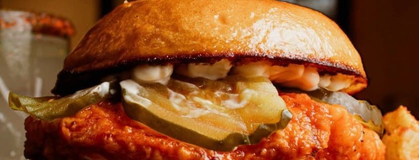 Buffalo fried chicken sandwich & fries