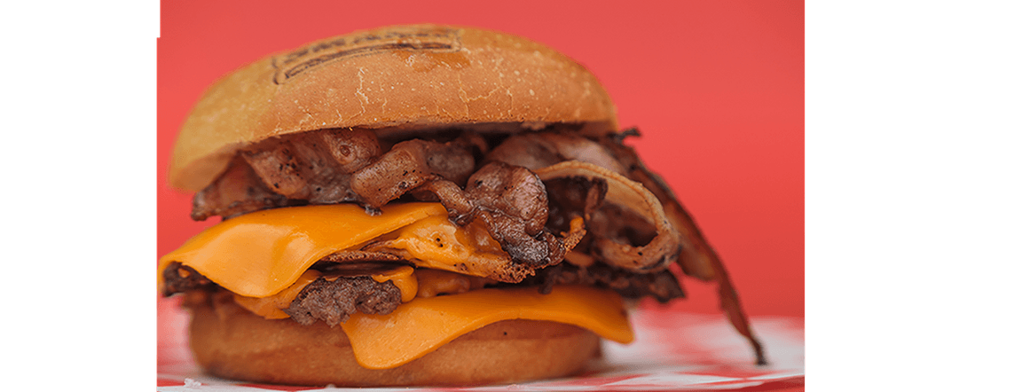 Double chessebacon burger