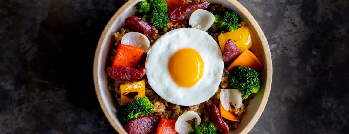Chinese sausage fried rice