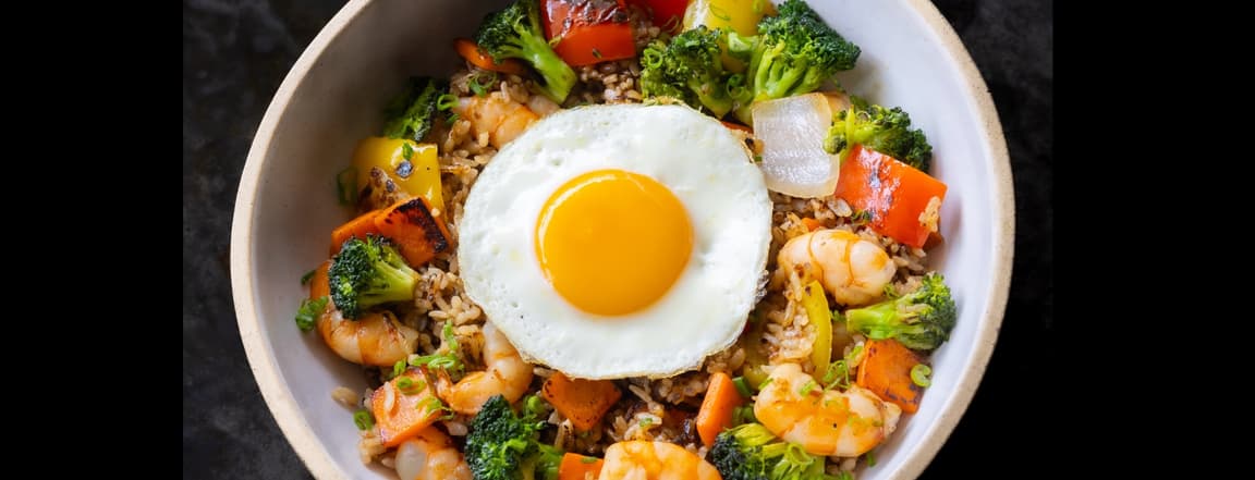 Shrimp yakimeshi