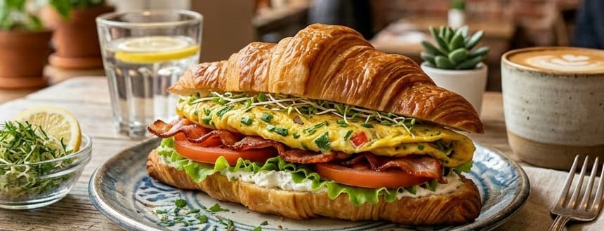Aromatic omelette croissant