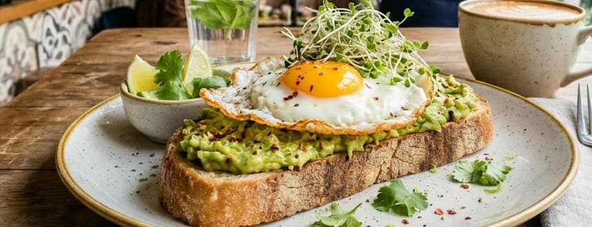 Fried egg avodado toast