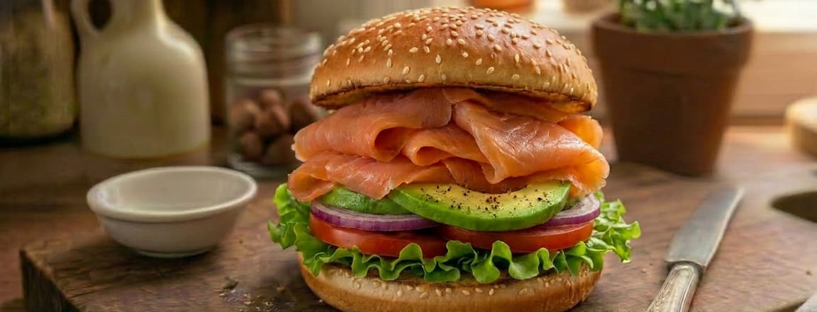 Smoked salmon burger (no meat)