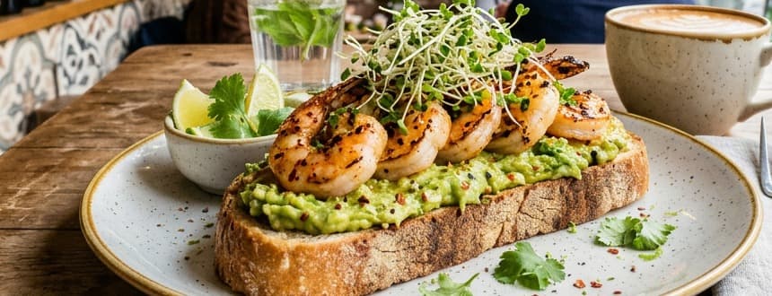 Shrimp avocado toast