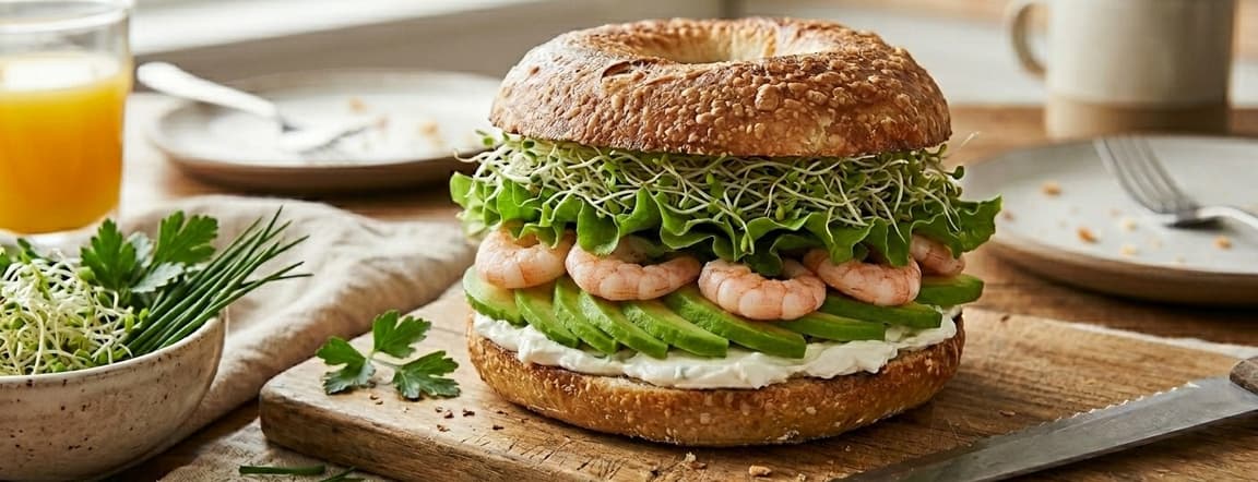 Shrimp bagel