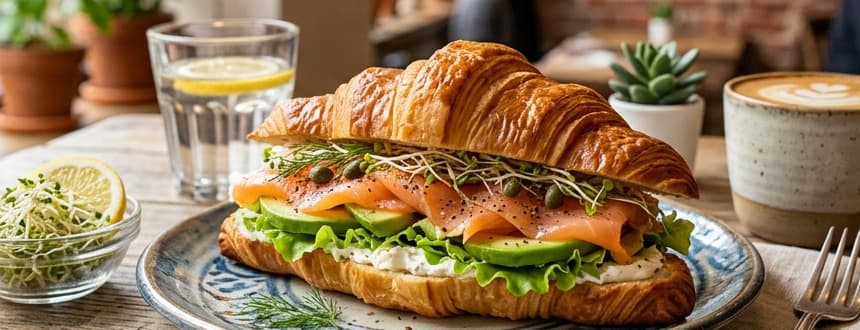 Smoked salmon croissant