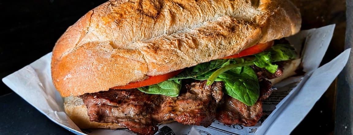 Skirt steak sandwich