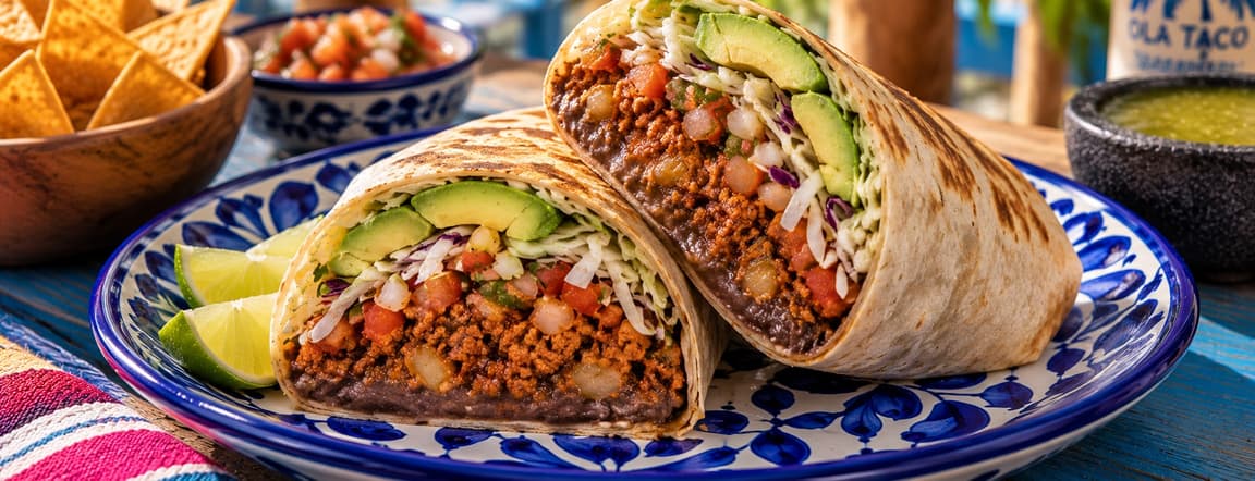 Soy stewed with chilli burrito