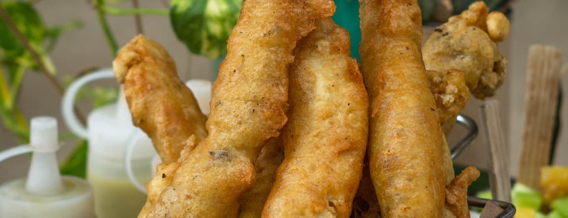 Fish battered fingers baja style for 4 o 5 aprox
