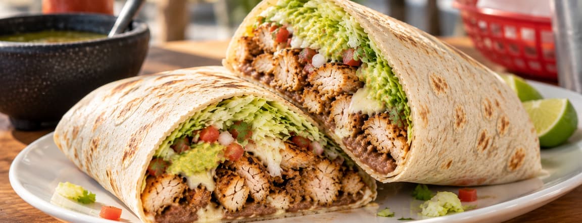 Grill chicken burrito