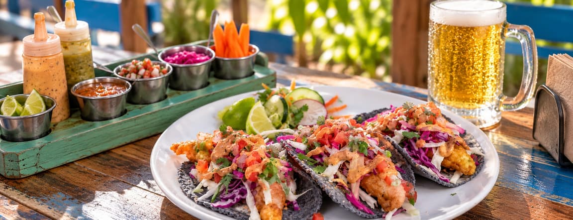 Promo 3 tacos de pescado + bebida