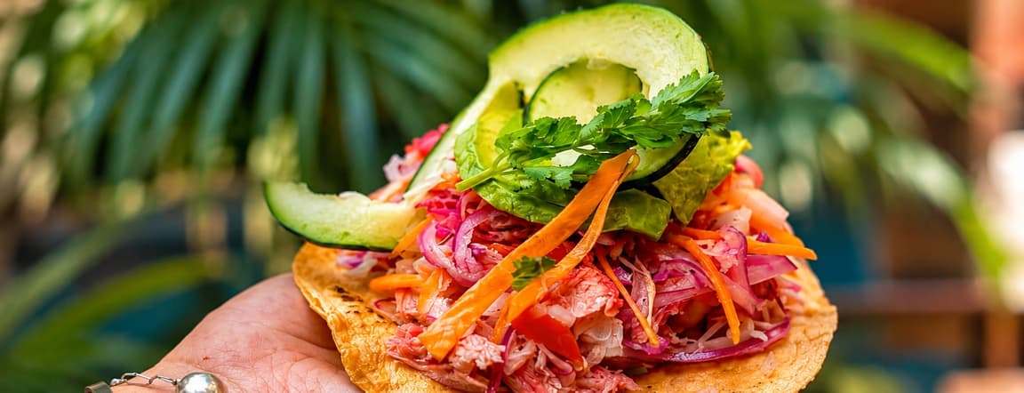 Sinaloa style smoked marlyn ceviche tostada