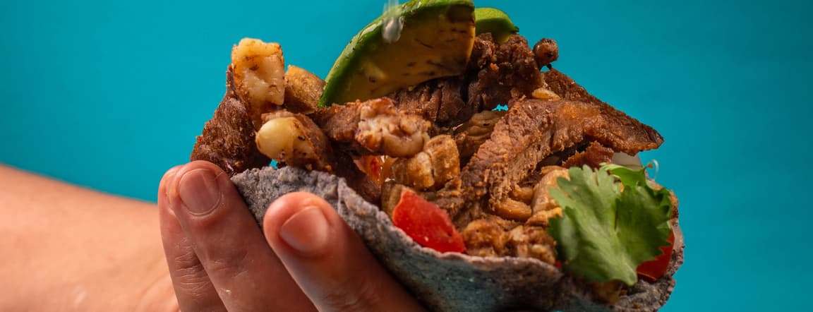Beef arrachera taco