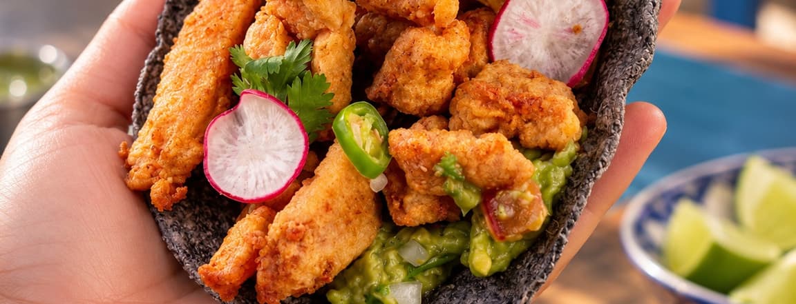 Fried tuna slices taco