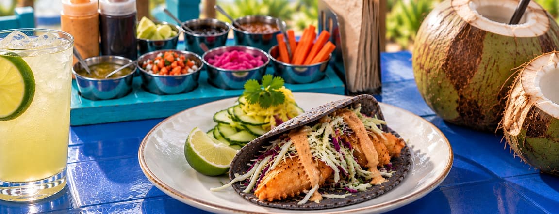 Breaded coconut taco