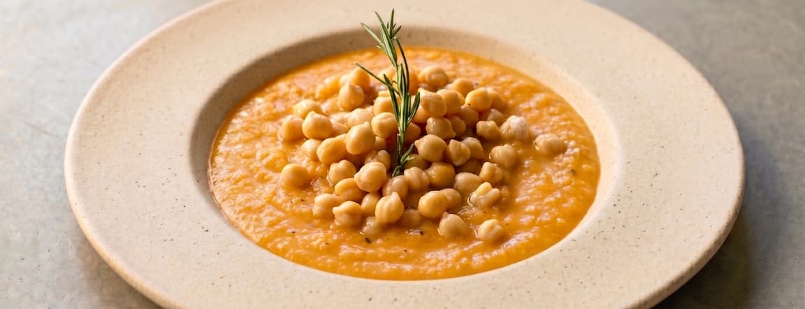 🍃 Golden organic chickpea soup - mediterranean & nutty