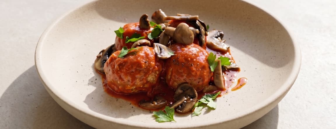 🇮🇹 Gourmet boscaiola meatballs - slow coocked beef & mushrooms