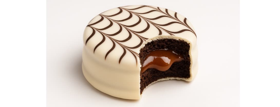 Alfajor mar de plata con chocolate blanco