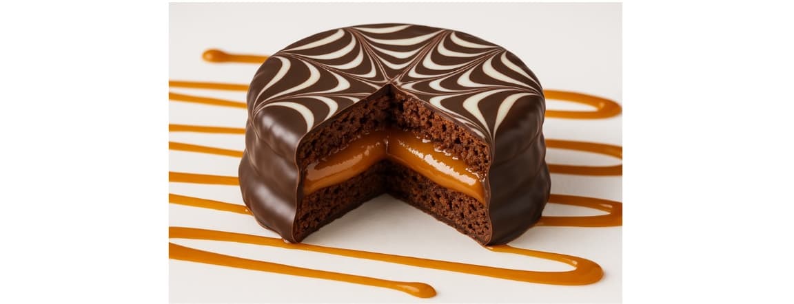Alfajor mar de plata con chocolate oscuro
